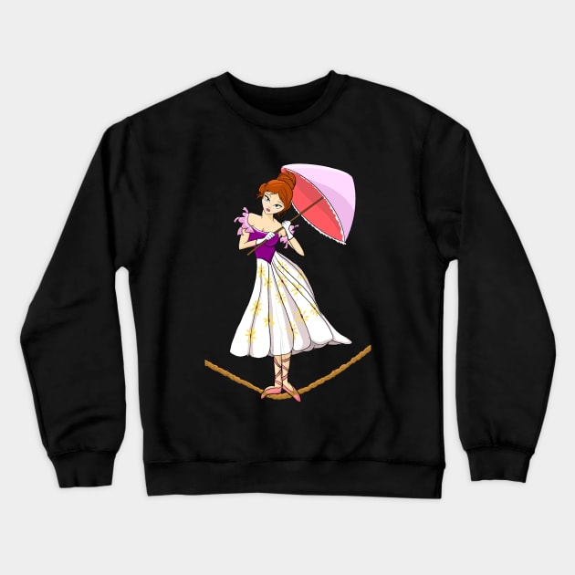 Tightrope Girl Crewneck Sweatshirt by KP's Door